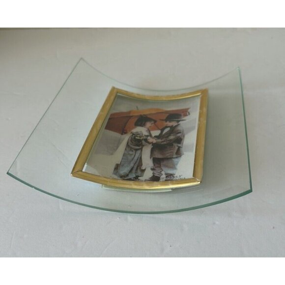 NIB Elegant Glass and Gold tone Picture Frame Decorated for Pic.W 3.5" x H 5.5" - Picture 8 of 11